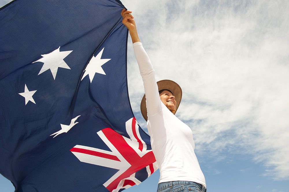 Australia Day girl with flag