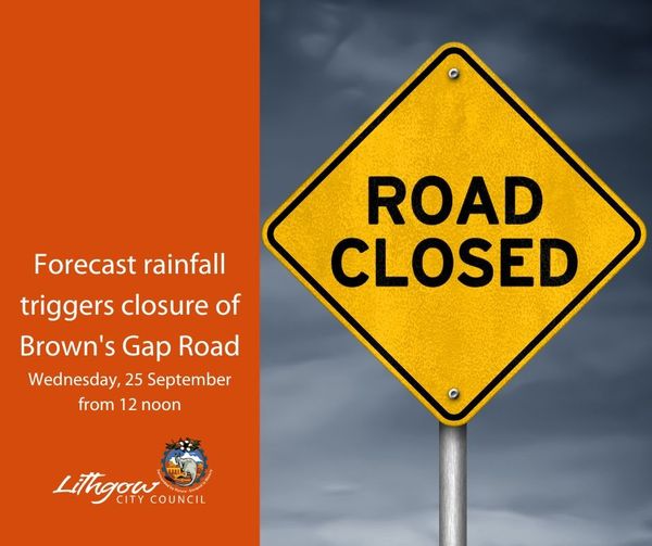 Forecast rainfall triggers closure of Browns Gap Road