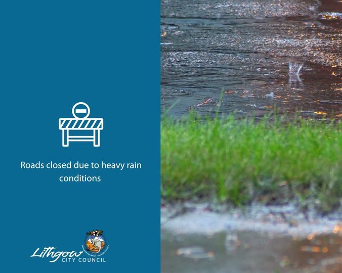 Roads closed due to heavy rain conditions