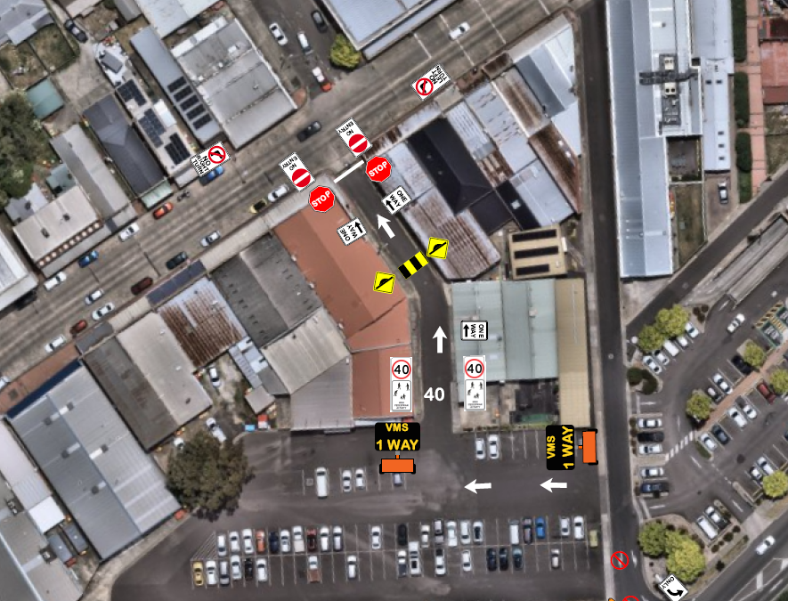 Changes to traffic flow on Naomi Street